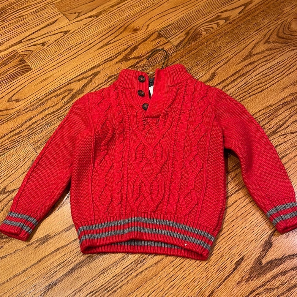 Baby Gap Boy’s Red Sweater With Stripes Size 4T